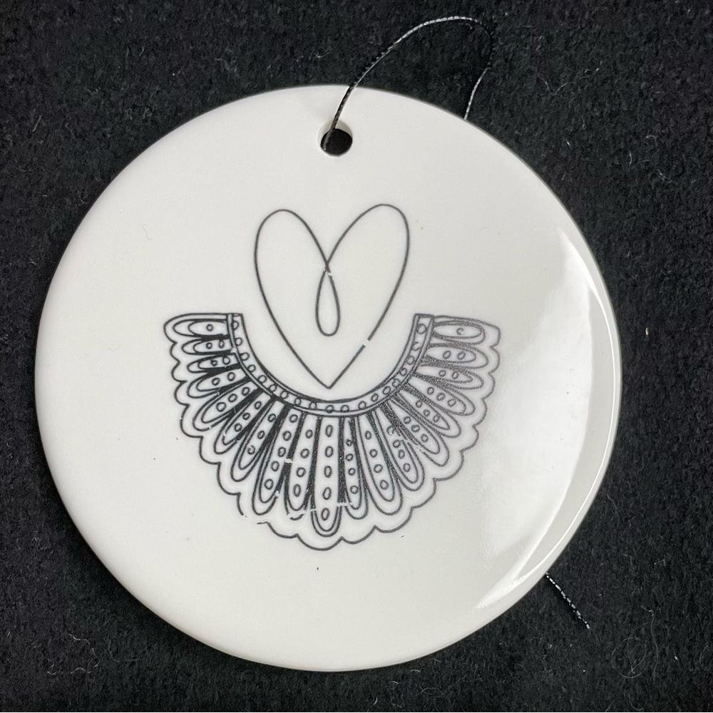 Supreme Court Justice Ruth Bader Ginsberg’s Collar Christmas Tree Ornament 3”